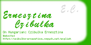 ernesztina czibulka business card